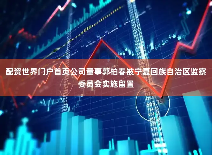 配资世界门户首页公司董事郭柏春被宁夏回族自治区监察委员会实施留置